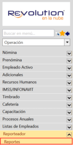 escritorio de Operación | Reporteador | Reportes