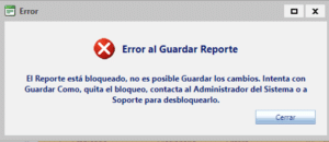 Error al guardar reporte