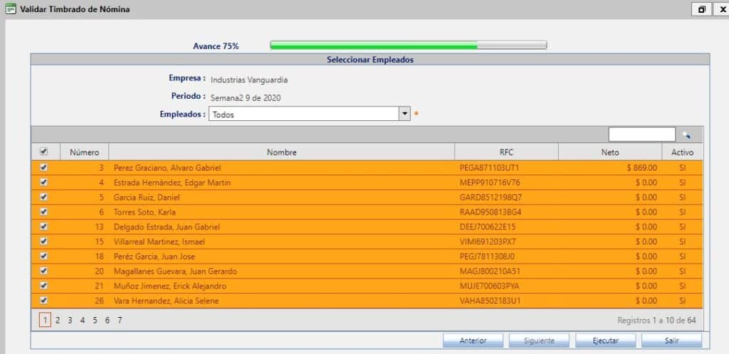 Captura corroborar batos timbrda de nomina