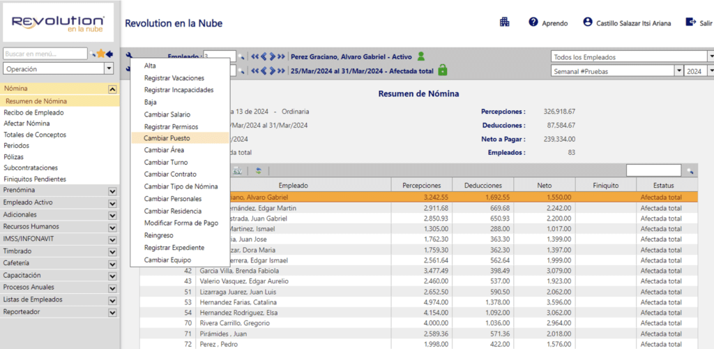 Ejemplo de Accede al Atajo Empleado Activo