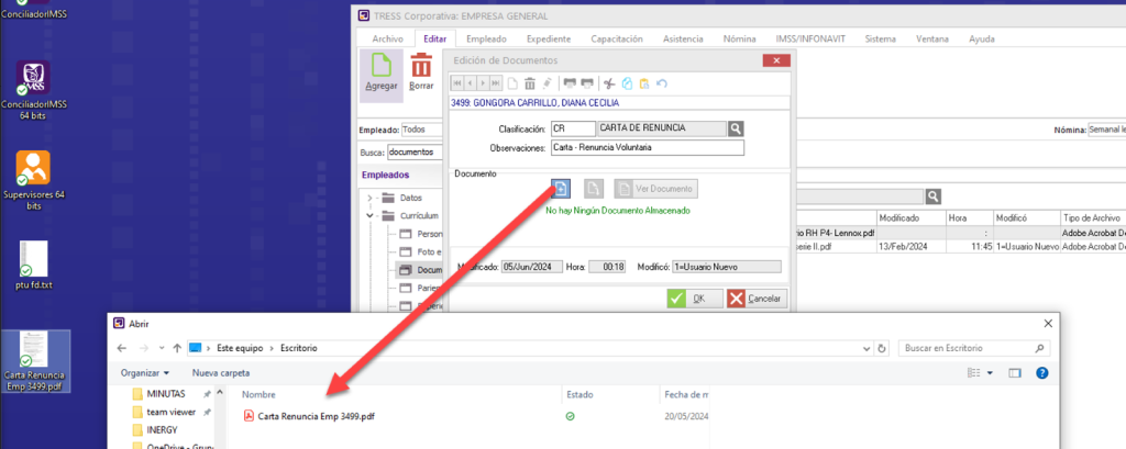 Agregar el documento
